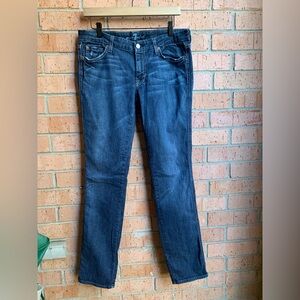 7 for all mankind Dark Wash Kate Straight Leg Low-Rise Jeans Size 31